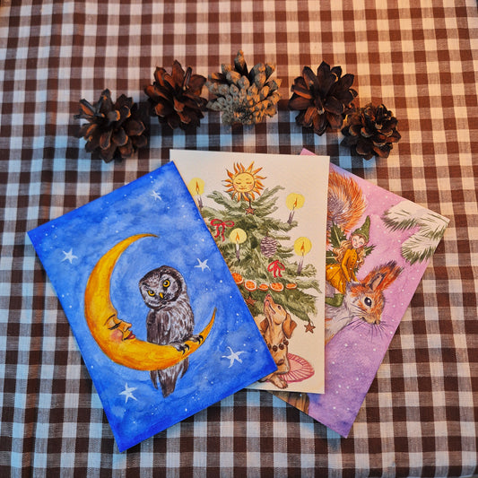 Yule cards (original art)